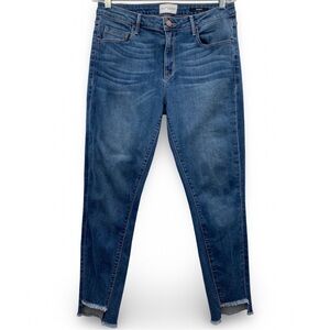 Parker Smith Women's Skinny Dark Blue Mid-Rise Ankle Raw Hem Jeans Size 30